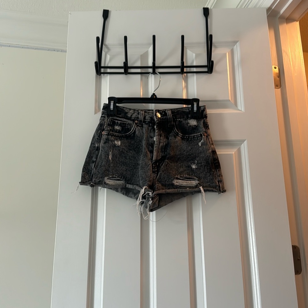 Black Jean shorts